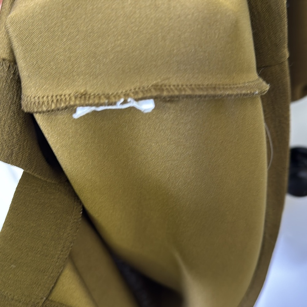 Madewell Army/Olive Green V-Neck Dress With Balloon Sleeves - Picture 6 of 7
